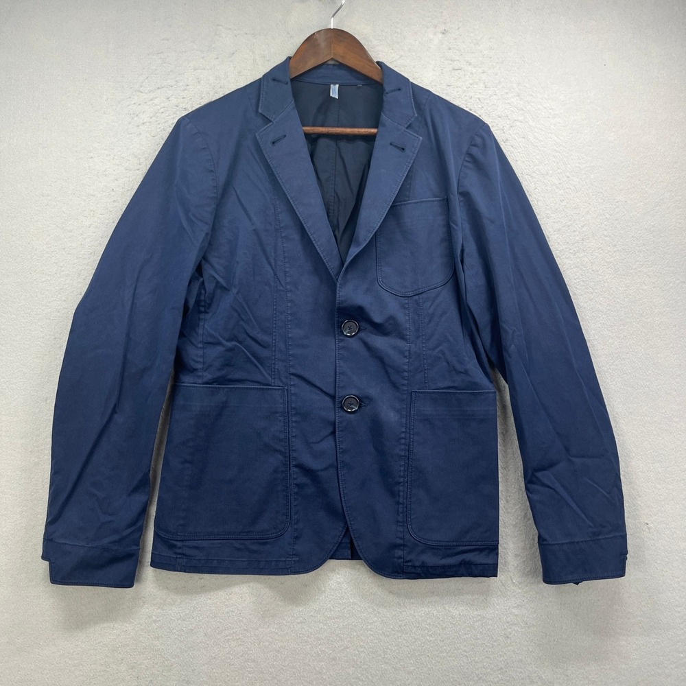 Donrad Duncan EFM Blazer Mens 40 Blue Packable Travel Sport Coat Tech Casual